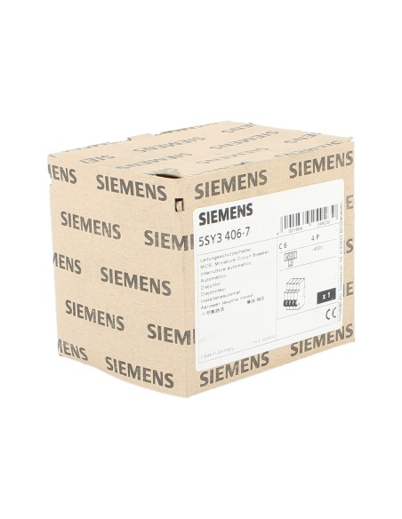 Disjoncteur Siemens 5SY34067 4P 6A 4,5K à courbe en C, 4 modules